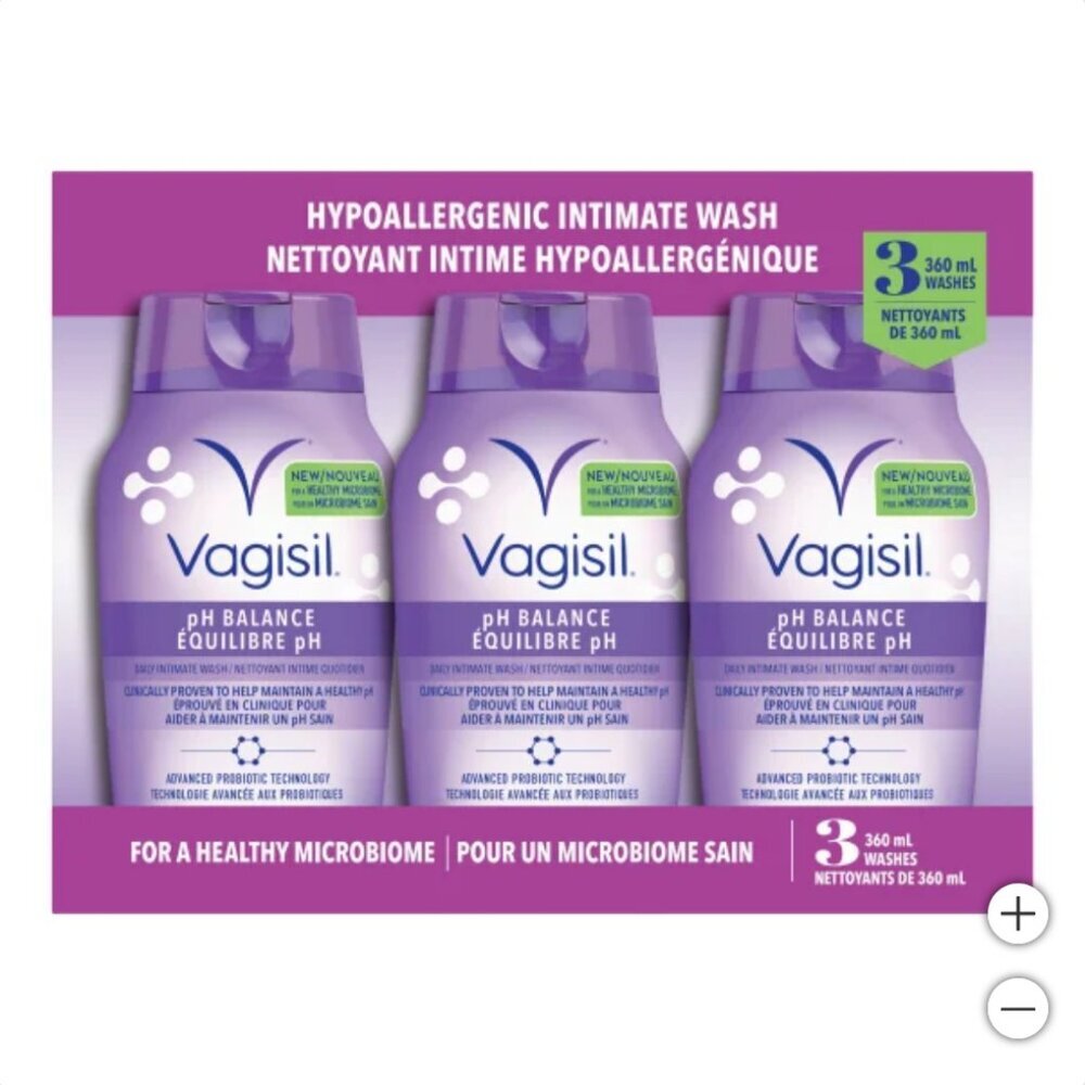 Vagisil pH Balance Daily Intimate Wash, 3 x 360 mL